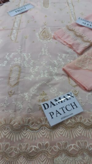 Hania Amir Lawn Heavy Embroidery Peech Suit 3pcs